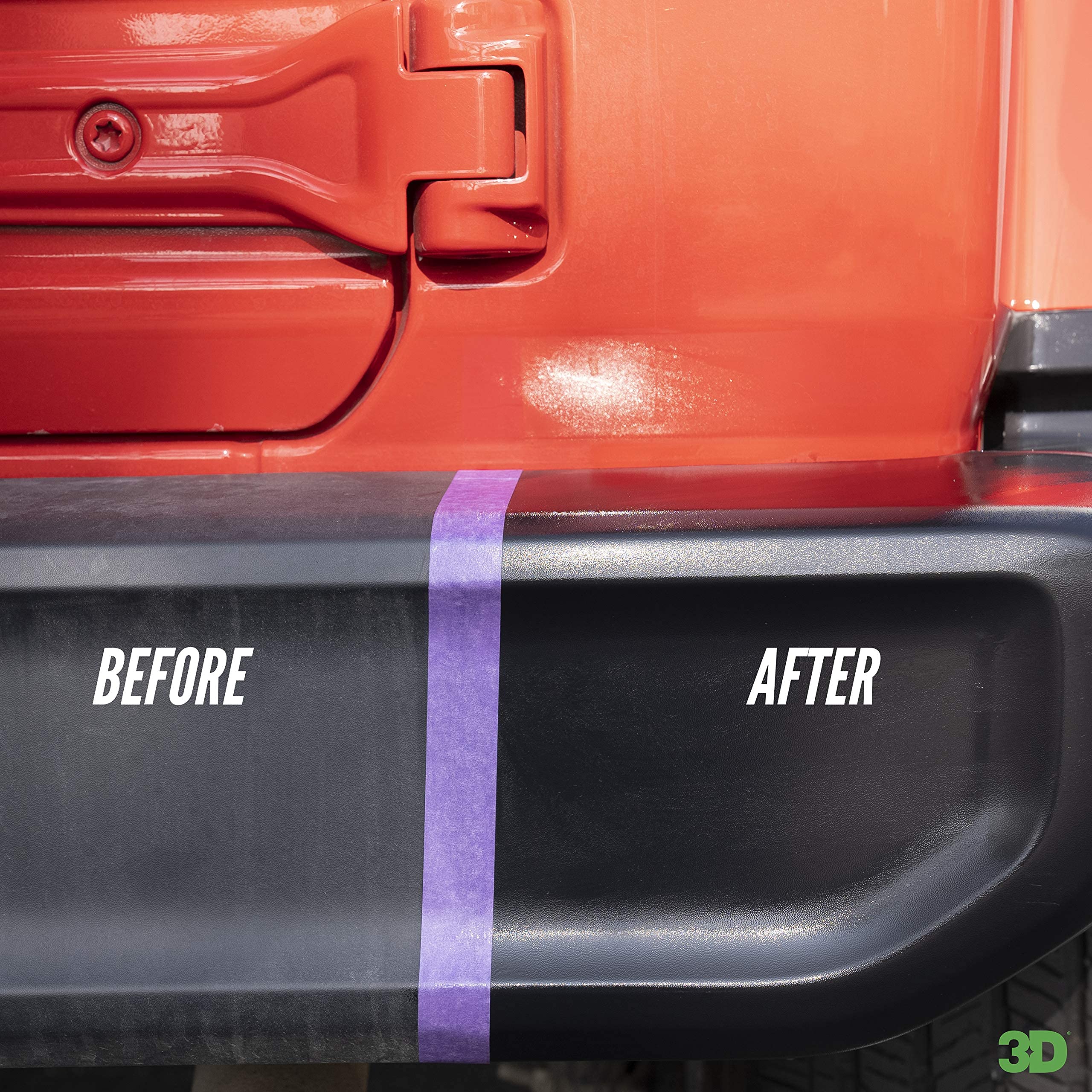 3D Trim Care Restorer shiny trim after application shows renewed trim appearance.