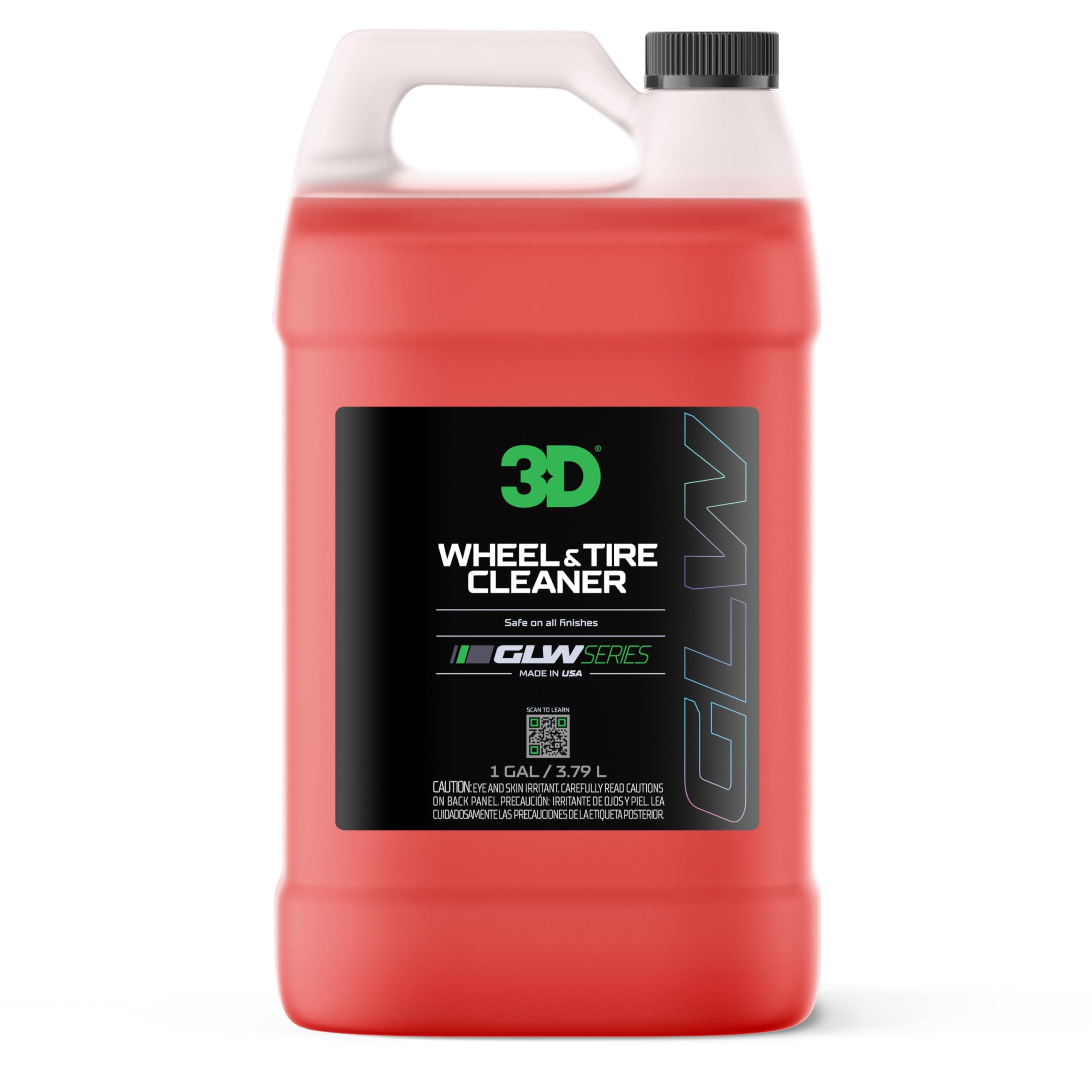 3D Wheel & Tire Cleaner bottle pour demonstrates easy application for deep cleaning.