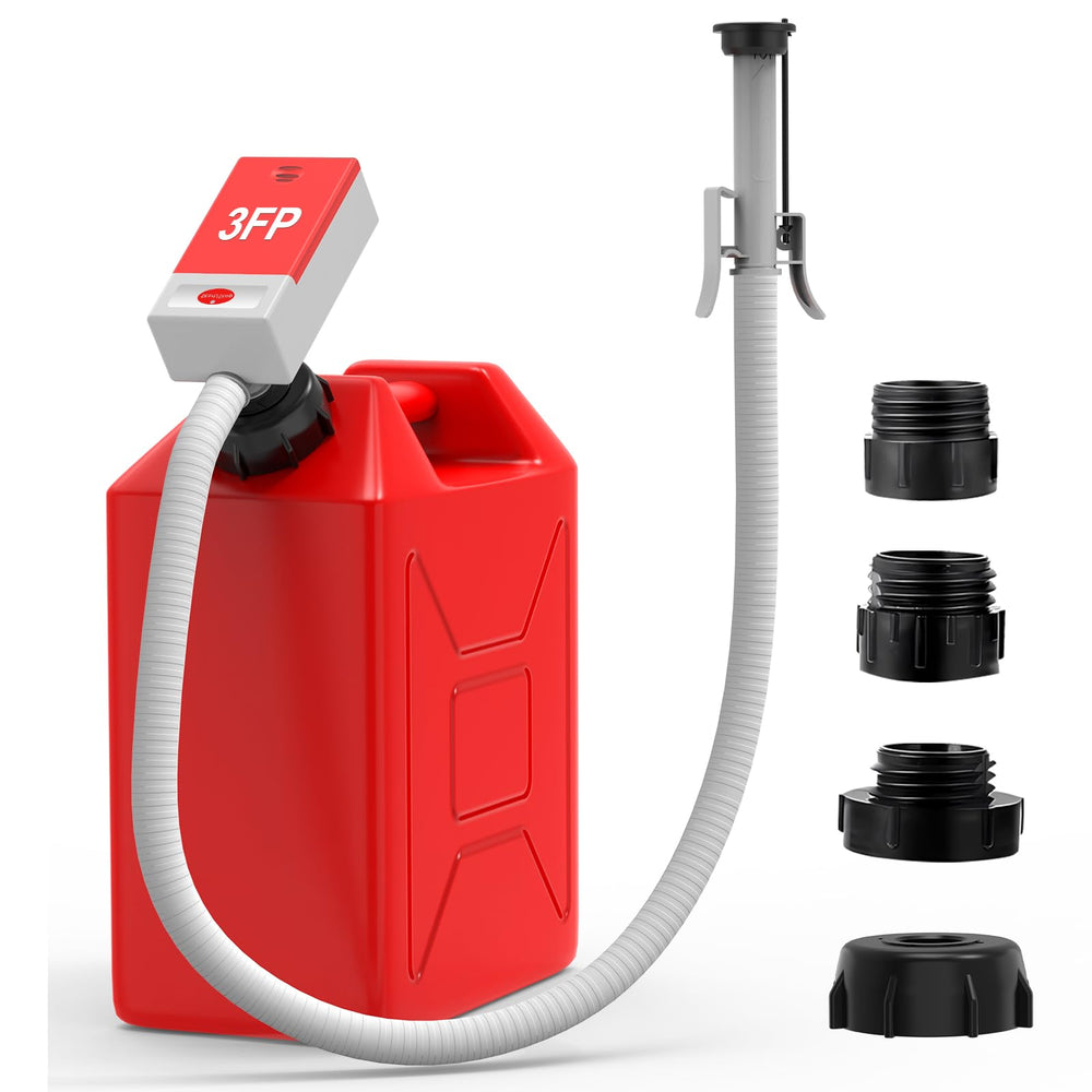 3FP fuel transfer pump with auto-stop nozzle prevents spills during transfer