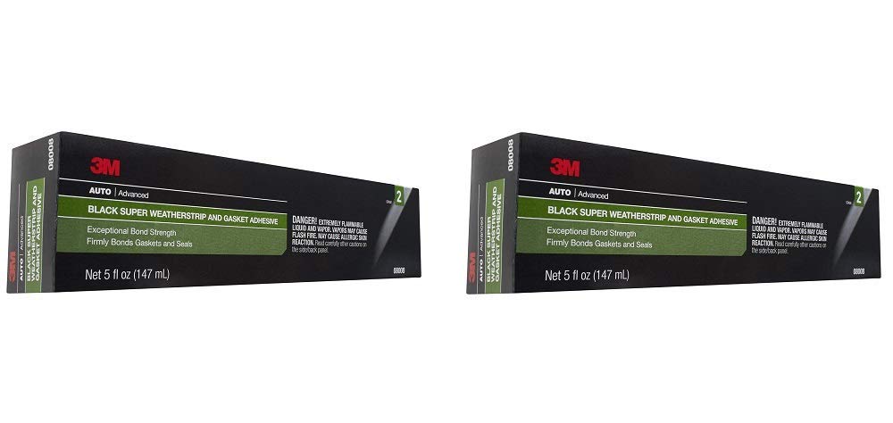 3M 08008 black weatherstrip adhesive tube close-up for sealing metal automotive gaskets