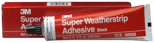 3M 08008 weatherstrip adhesive tube provides flexible, fast-drying bonding for vinyl, metal, and rubber.