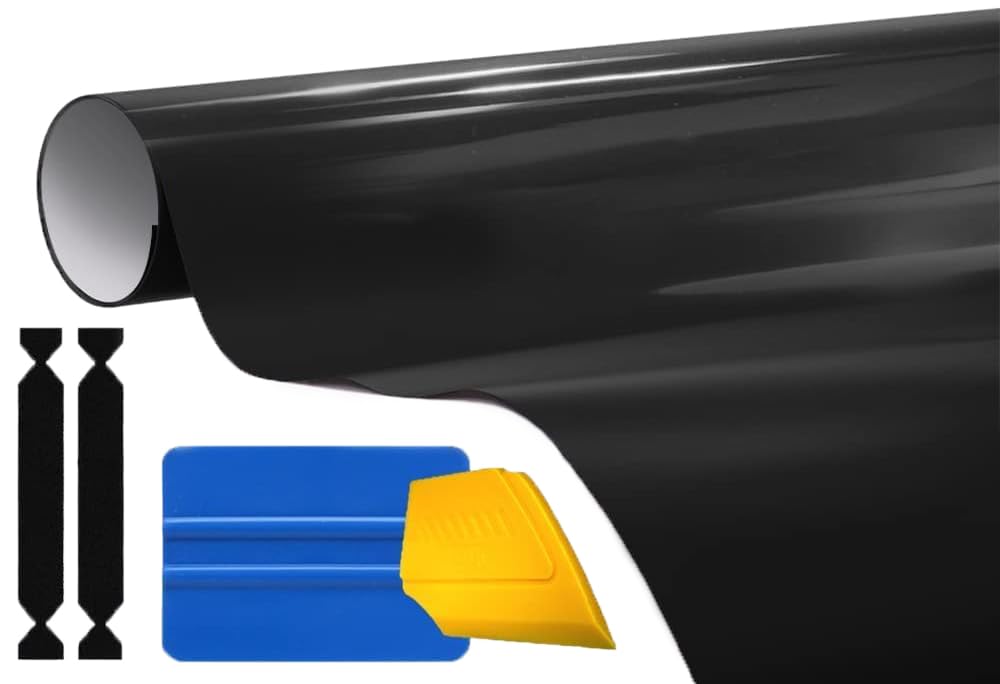 3M 1080 gloss black air-release wrap roll, ready for seamless vehicle wraps with minimal bubbles.