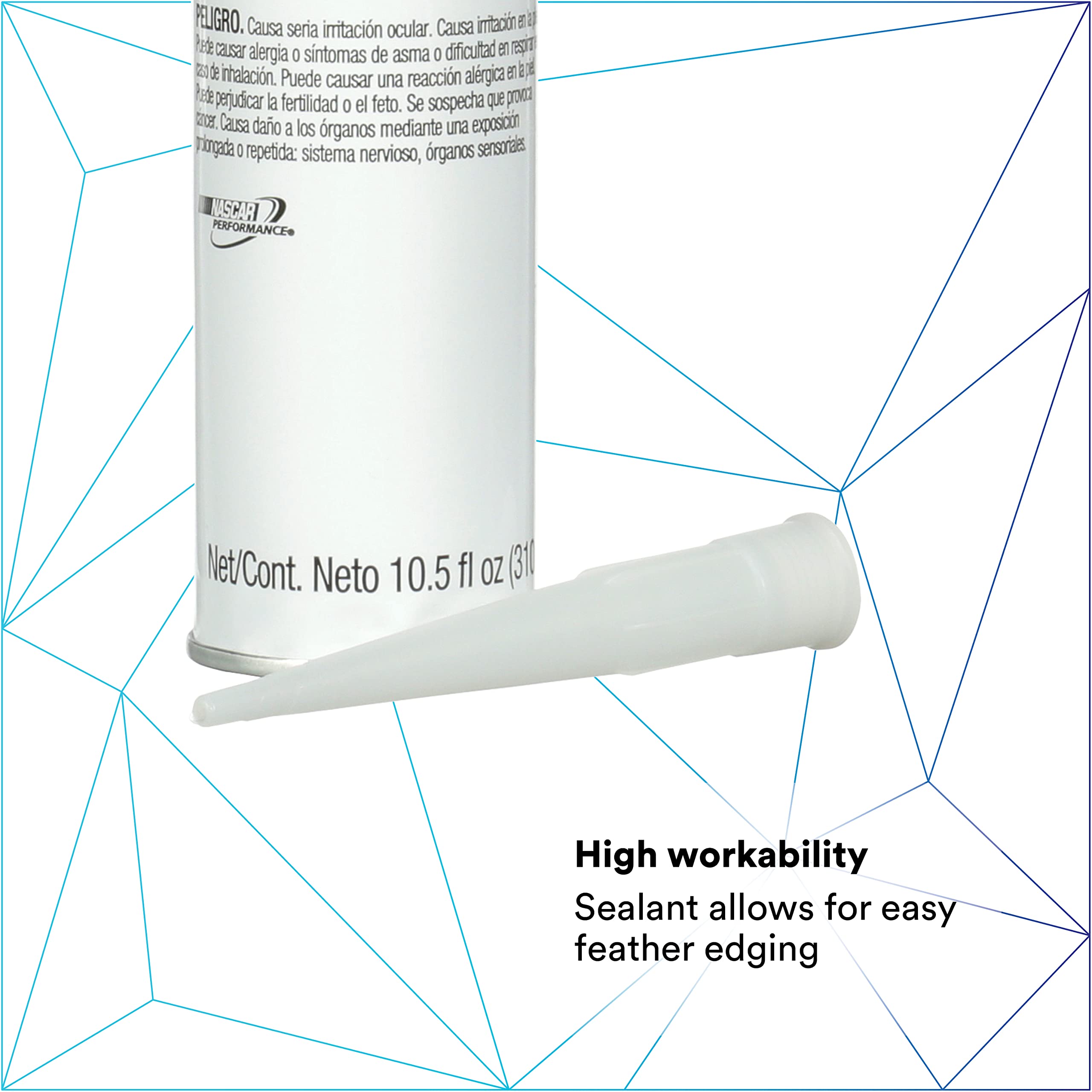 3M Auto Glass Urethane Windshield Adhesive 08693 application bead demonstrates neat seal.