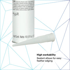 3M Auto Glass Urethane Windshield Adhesive 08693 application bead demonstrates neat seal.