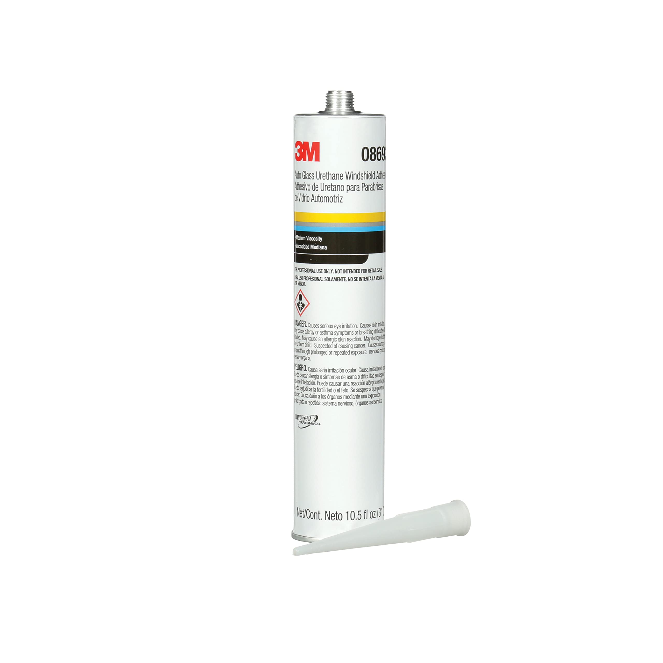 3M Auto Glass Urethane Windshield Adhesive 08693 cartridge in black for durable bonding.