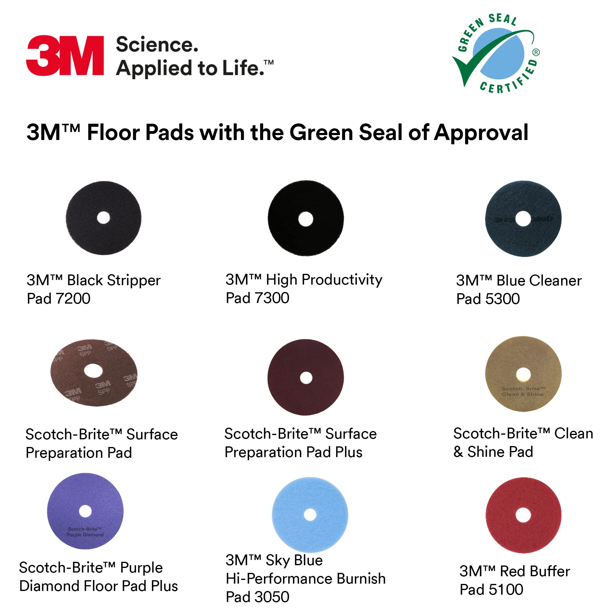 3M Black Stripper Pad 7200 case of five provides consistent performance