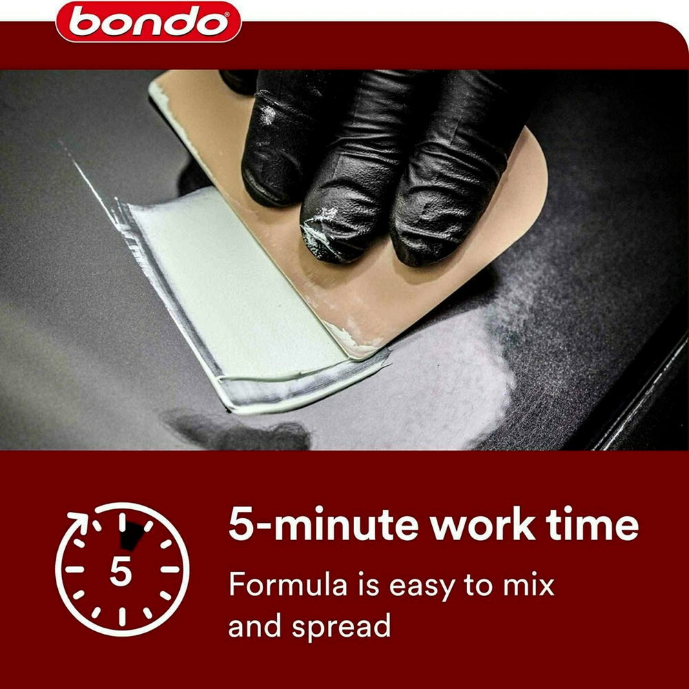 3M Bondo 907 putty applied to wood repair for a smooth base before finish.