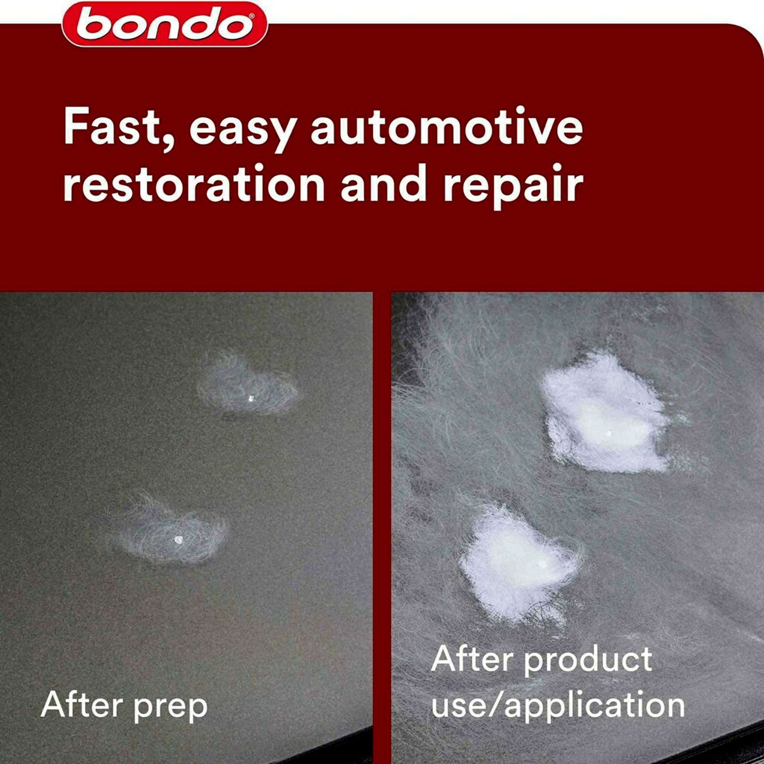 3M Bondo 907 putty on fiberglass surface offers a seamless patch and quick sanding.