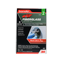 3M Bondo fiberglass cloth sheets ready to reinforce repairs