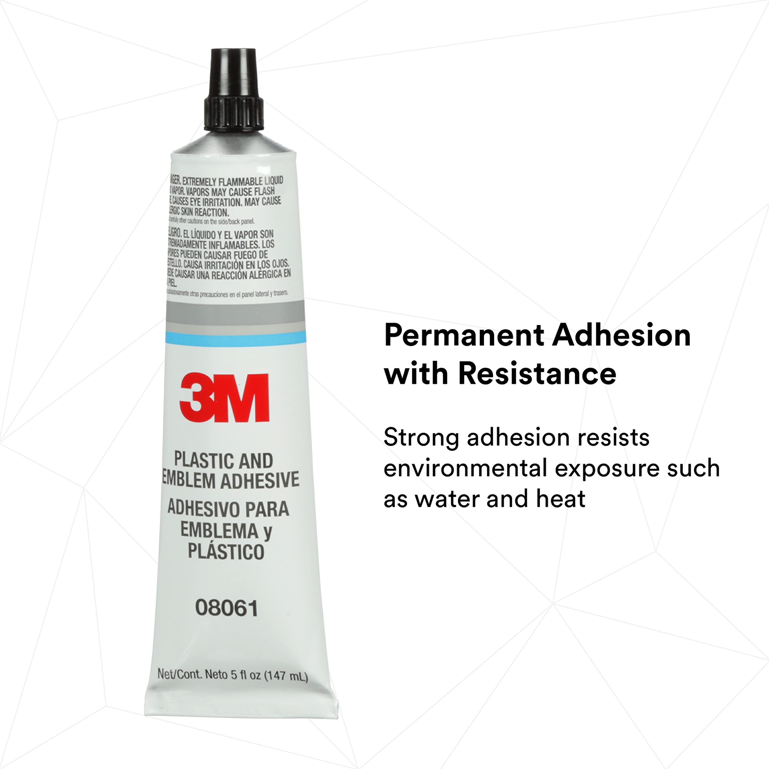 Durable bond for plastic auto parts with 3M adhesive.