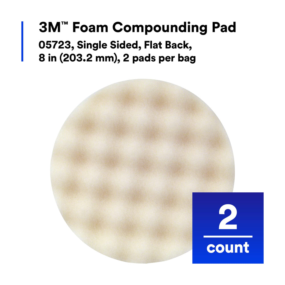 3M Foam Compounding Pad 05723 hook-and-loop backing for quick changes