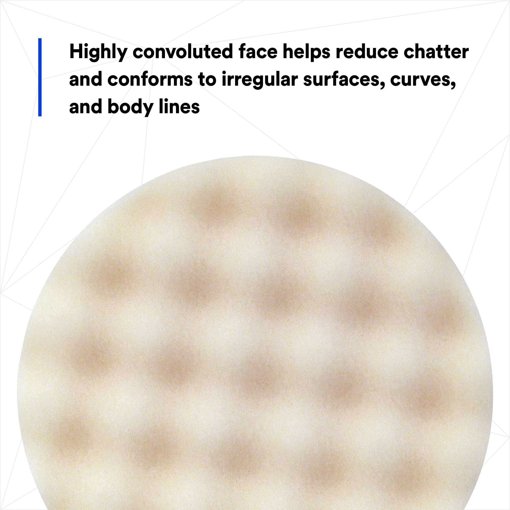 3M Foam Compounding Pad 05723 conforms to curves and body lines