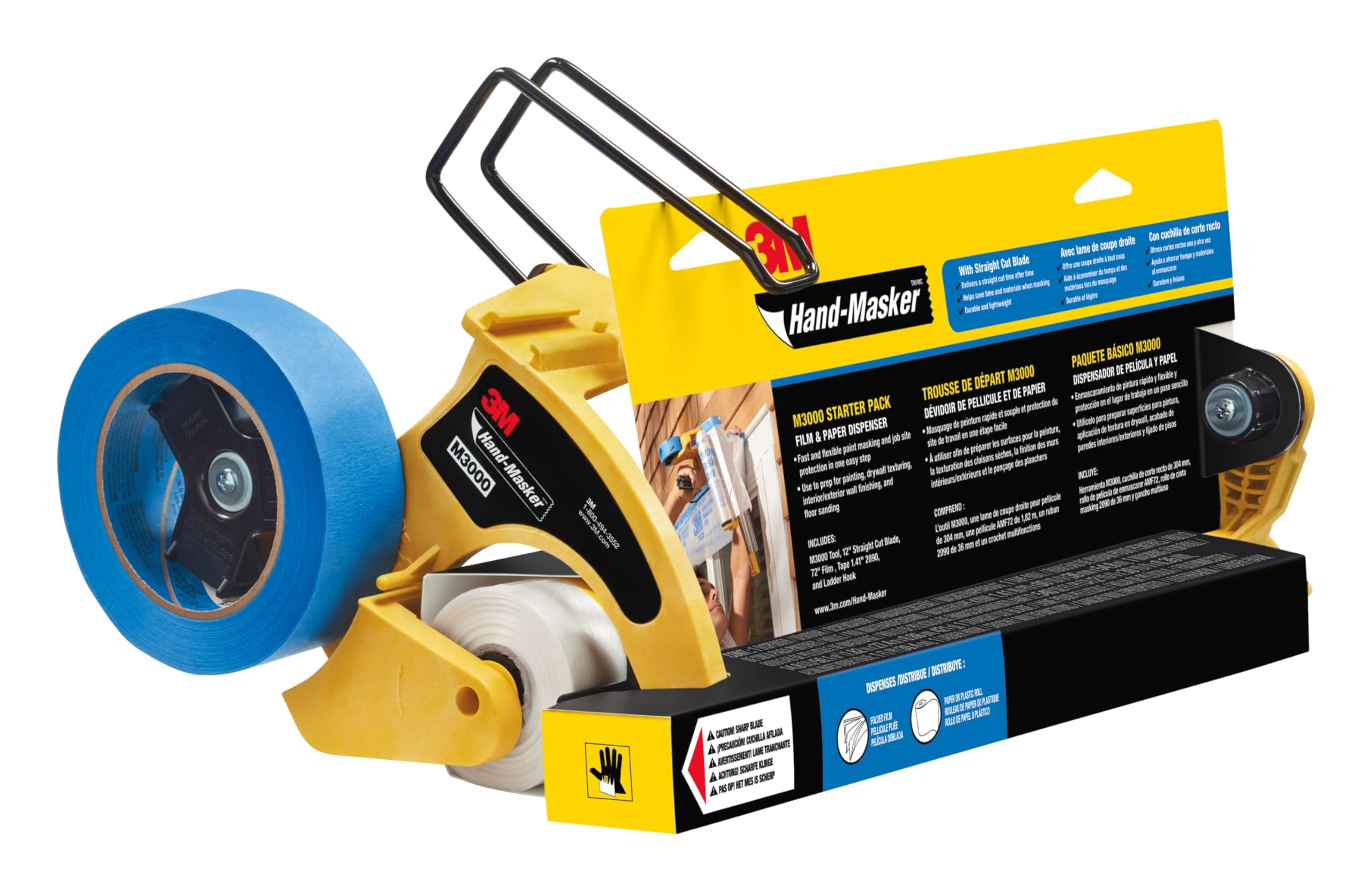 3M Hand-Masker M3000 dispensers in use for quick masking with film.