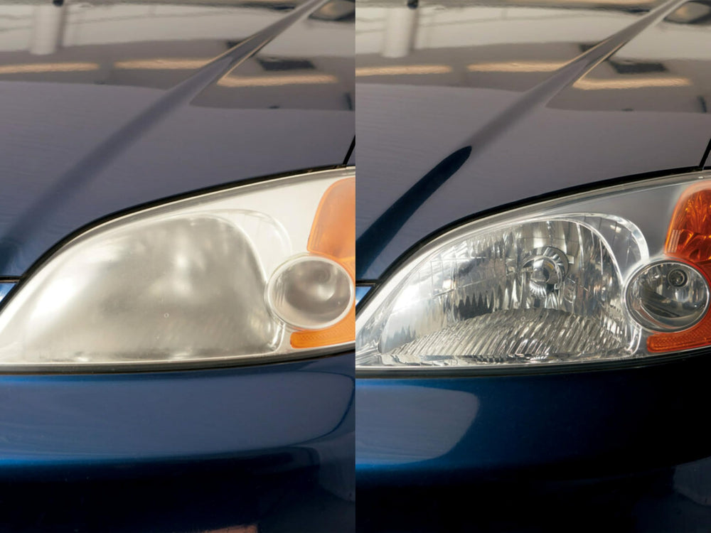 3M headlight restoration gold sanding discs 500 grit offer rapid yellowing removal.