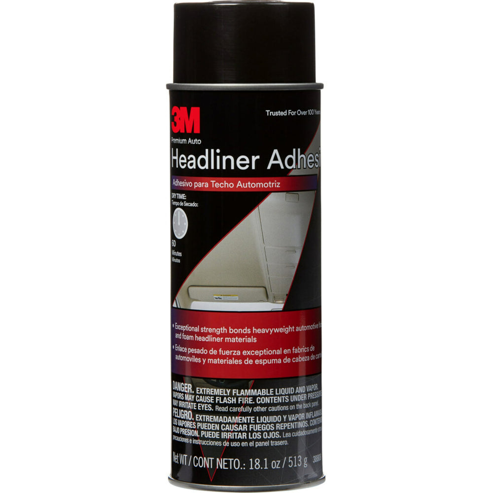 3M Headliner Adhesive coverage image shows even spray for smooth application.