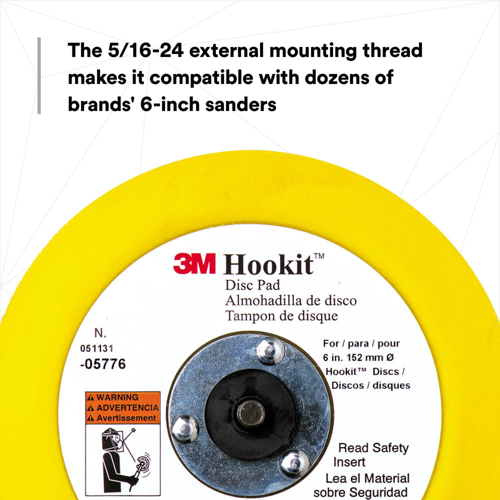 3M Hookit 05776 low-profile design supports versatile sanding applications.