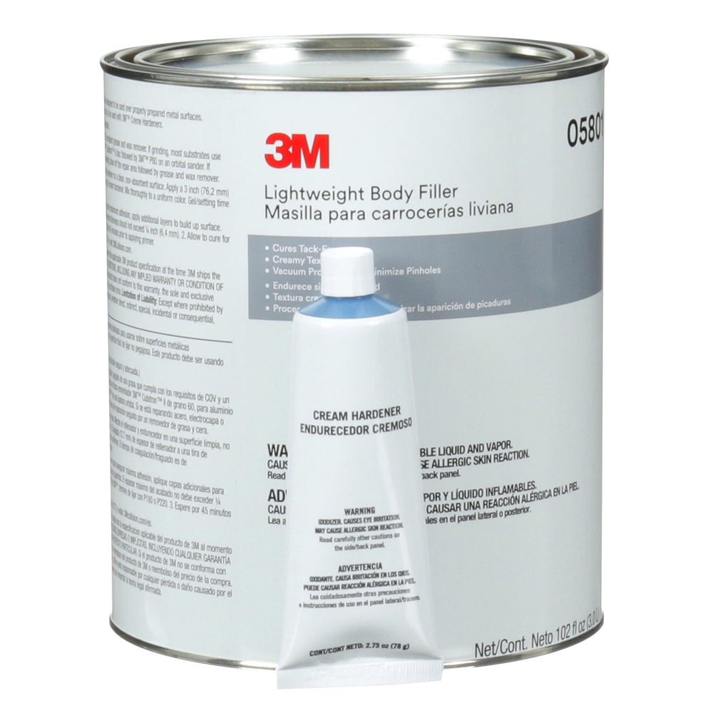 3M Lightweight Body Filler 05801 mix and spread with creamy formula for smooth application