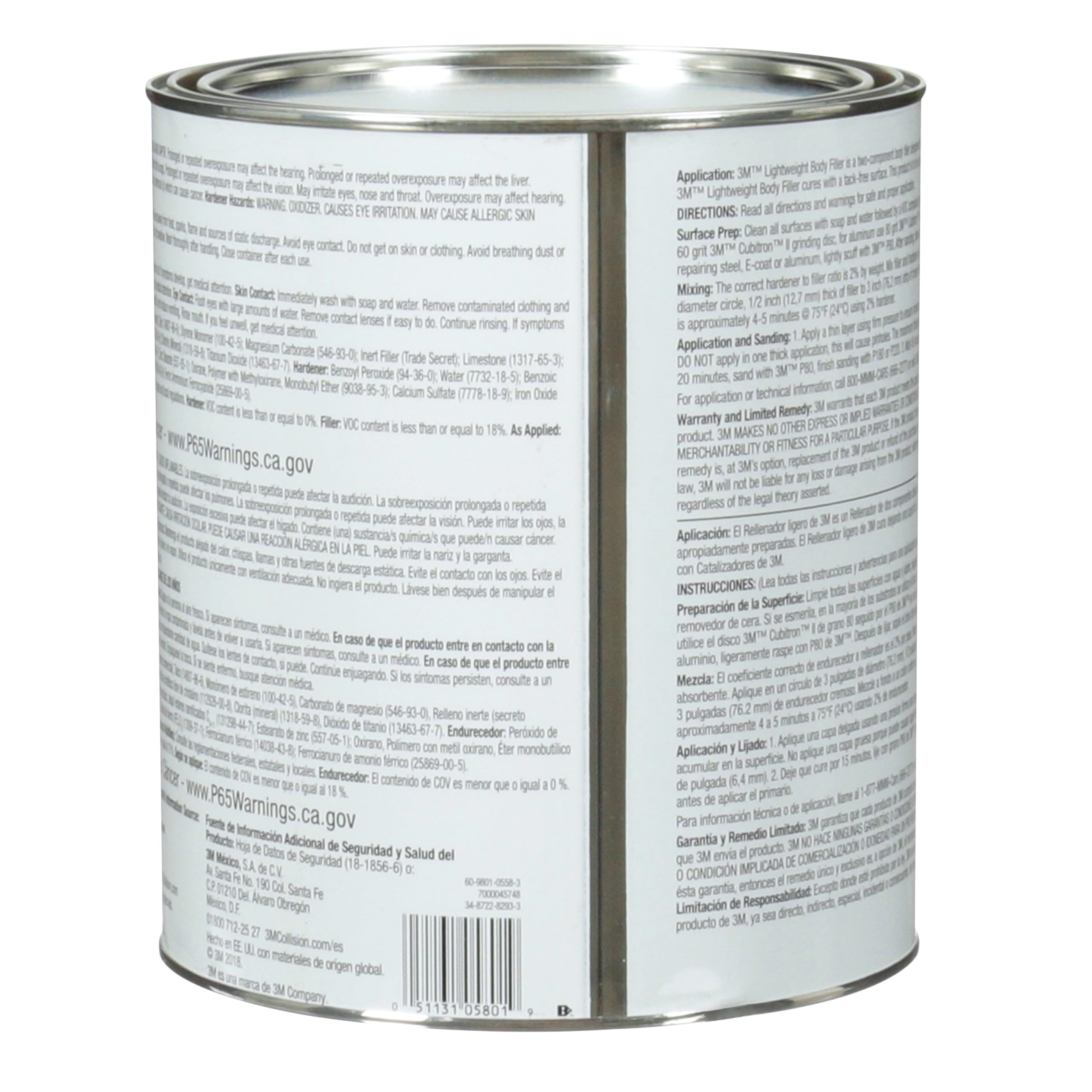 3M Lightweight Body Filler 05801 delivers tack-free finish for clean, professional repairs