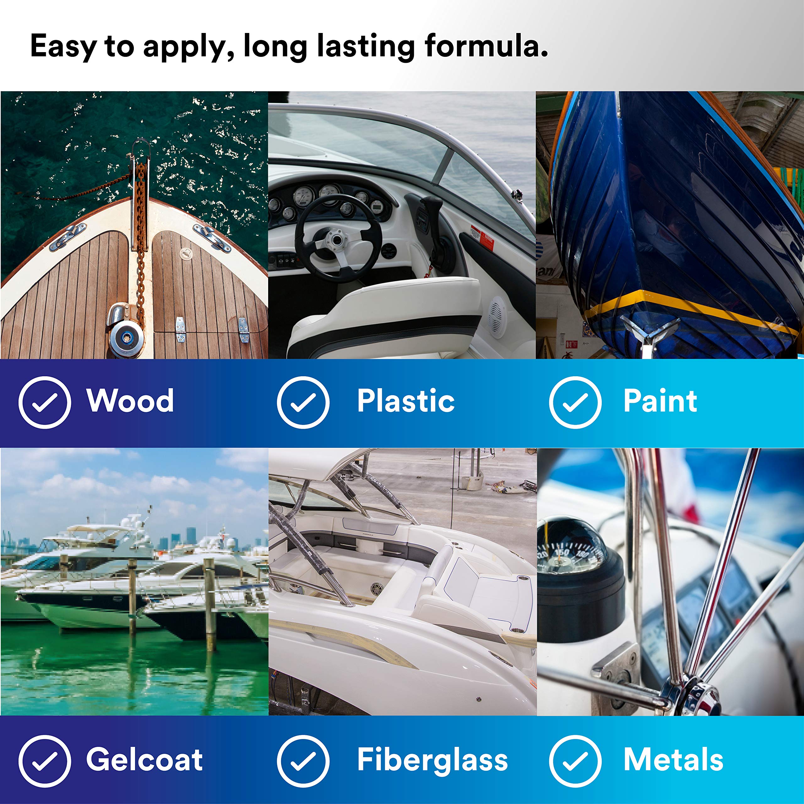 Flexible 5200 seal accommodates movement along boat seams and joints.