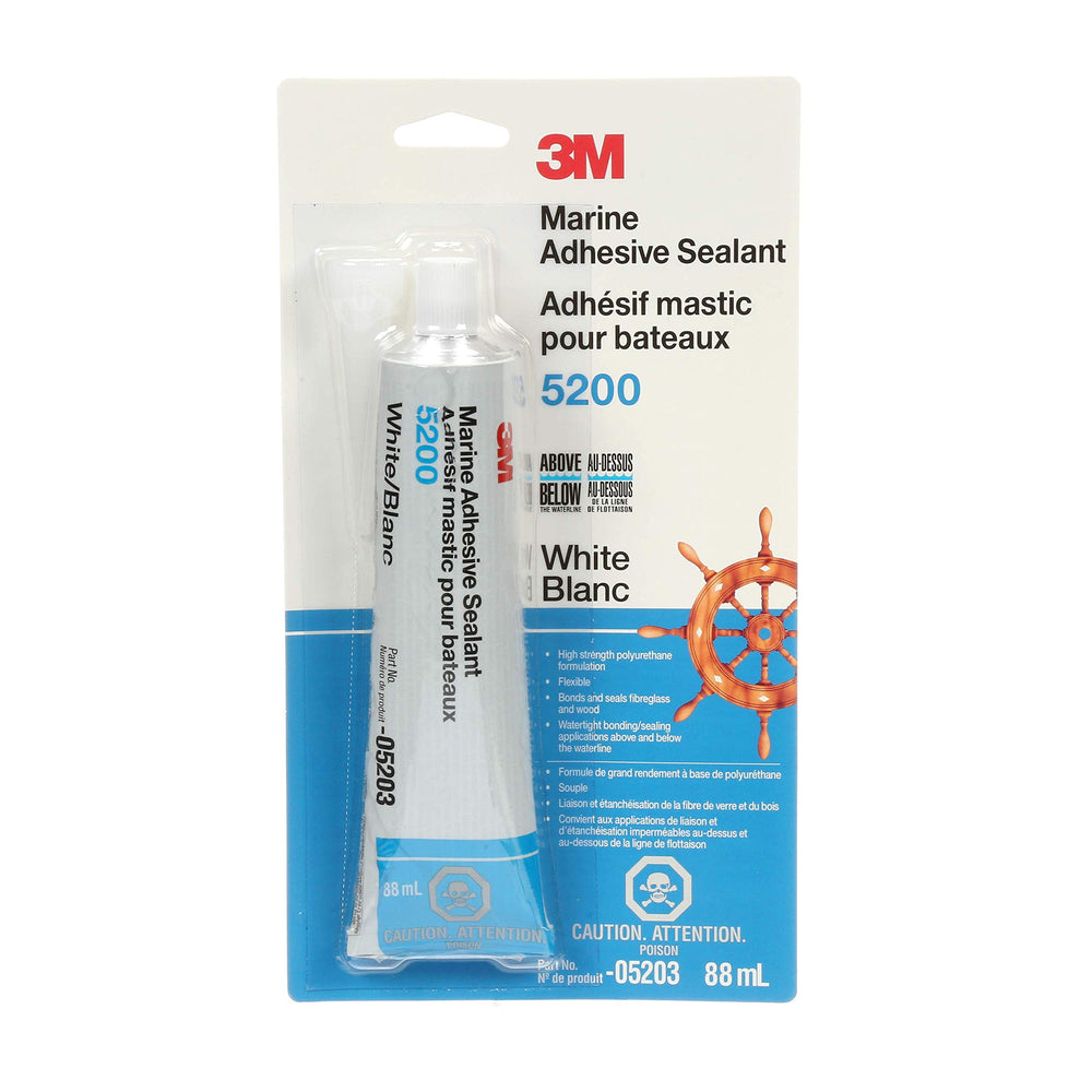 3M Marine Adhesive Sealant 5200 tube ready for permanent bonding on boats