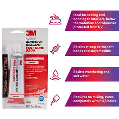 3M Marine Adhesive Sealant 5200 bonded hull-deck seam provides watertight seal.