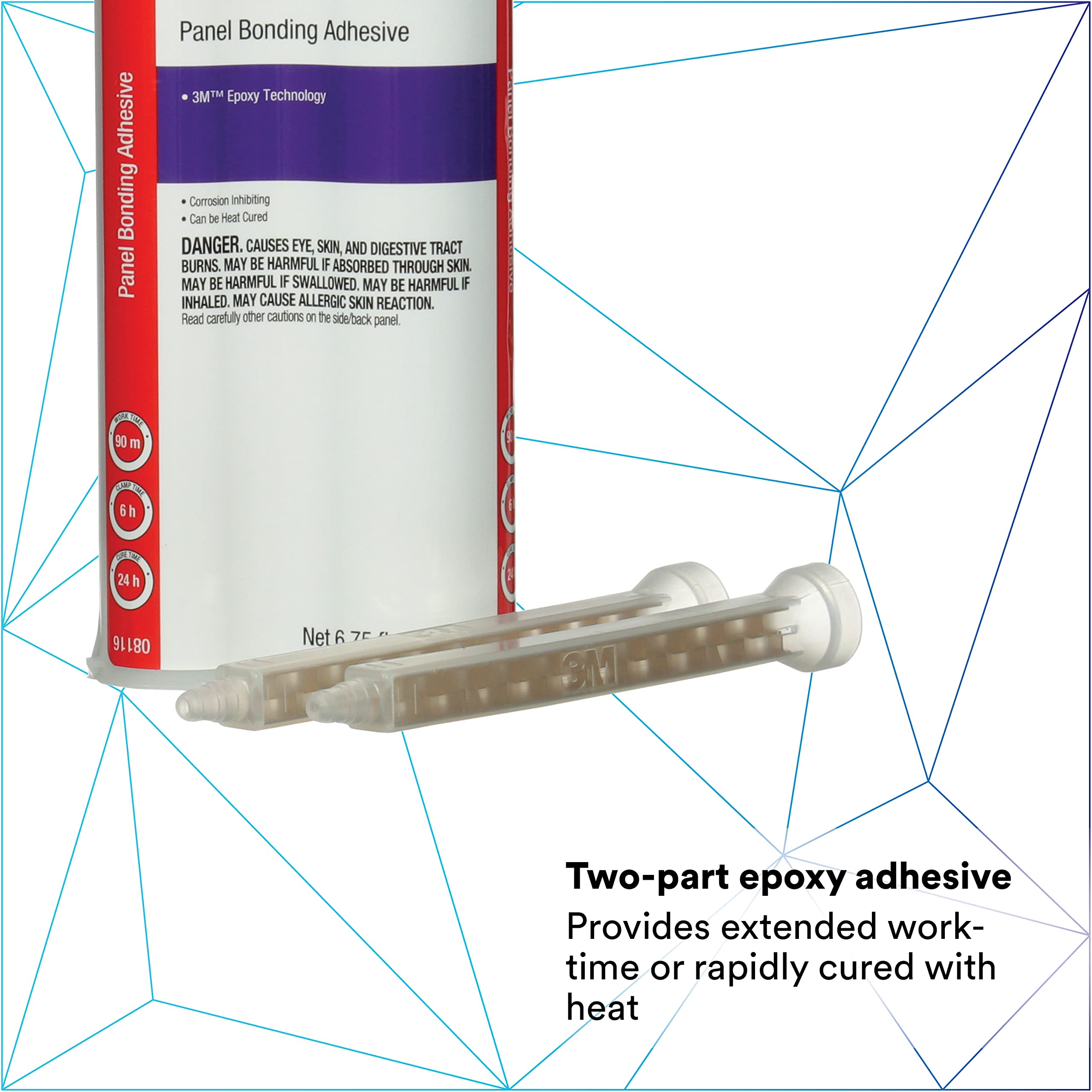 3M 08116 cartridge provides a 24-hour cure timeline