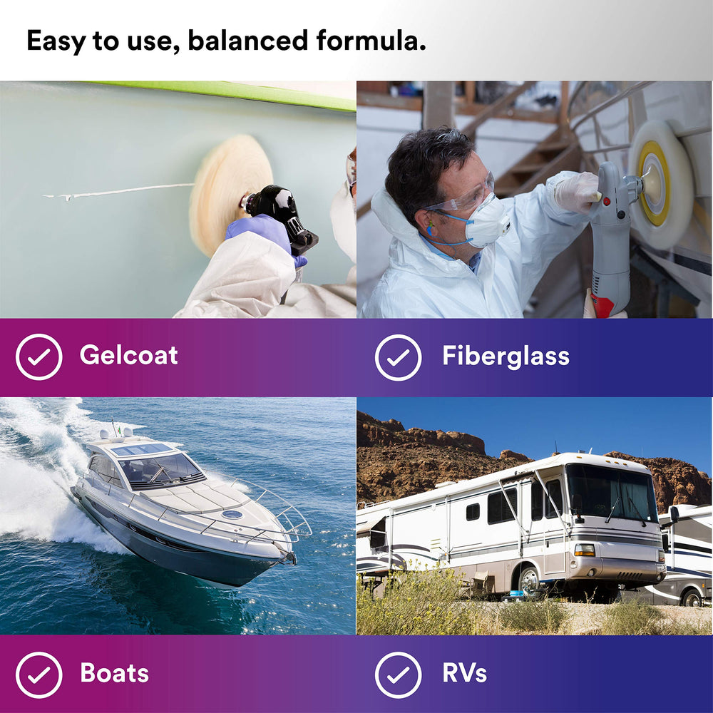 3M Perfect-It Boat Wax being applied on fiberglass for high-gloss finish