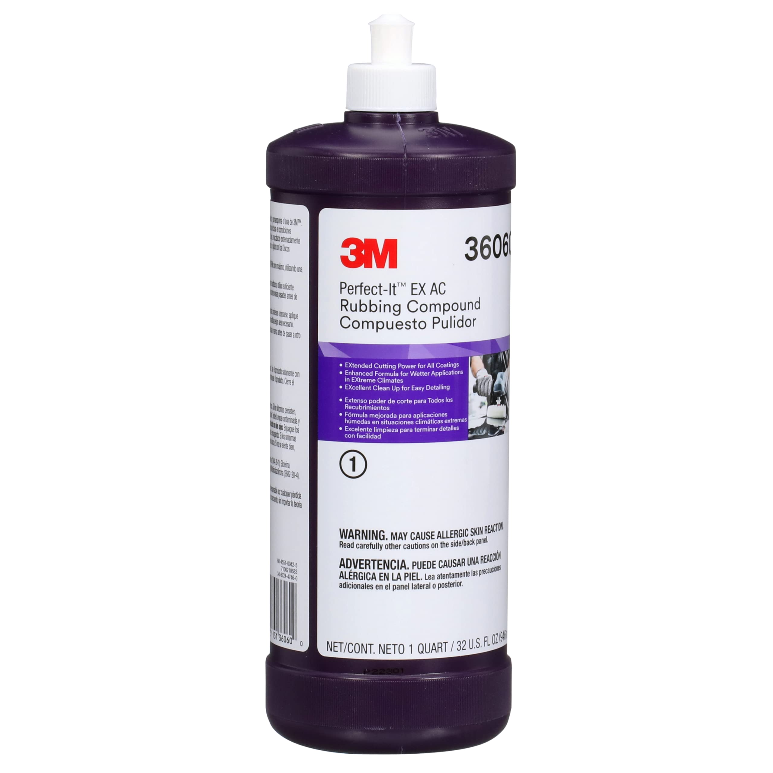 3M Perfect-It EX AC rubbing compound reduces dust and mess during use.