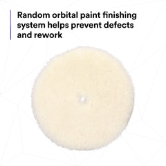 3M Perfect-It Random Orbital Medium Wool Pad side view highlighting ergonomic size for versatile polishing.