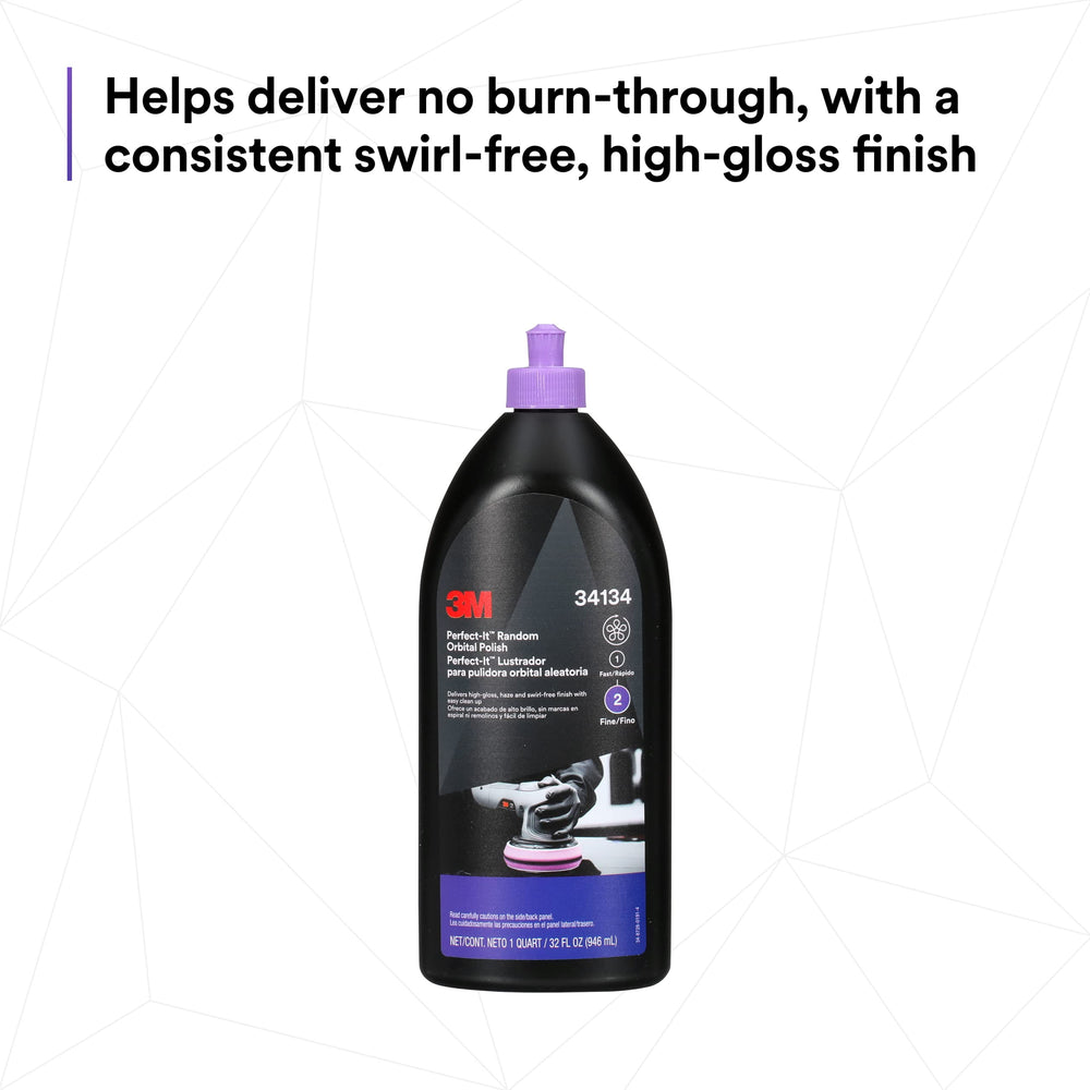 3M Perfect-It orbital polish finish close-up reveals high-gloss sheen