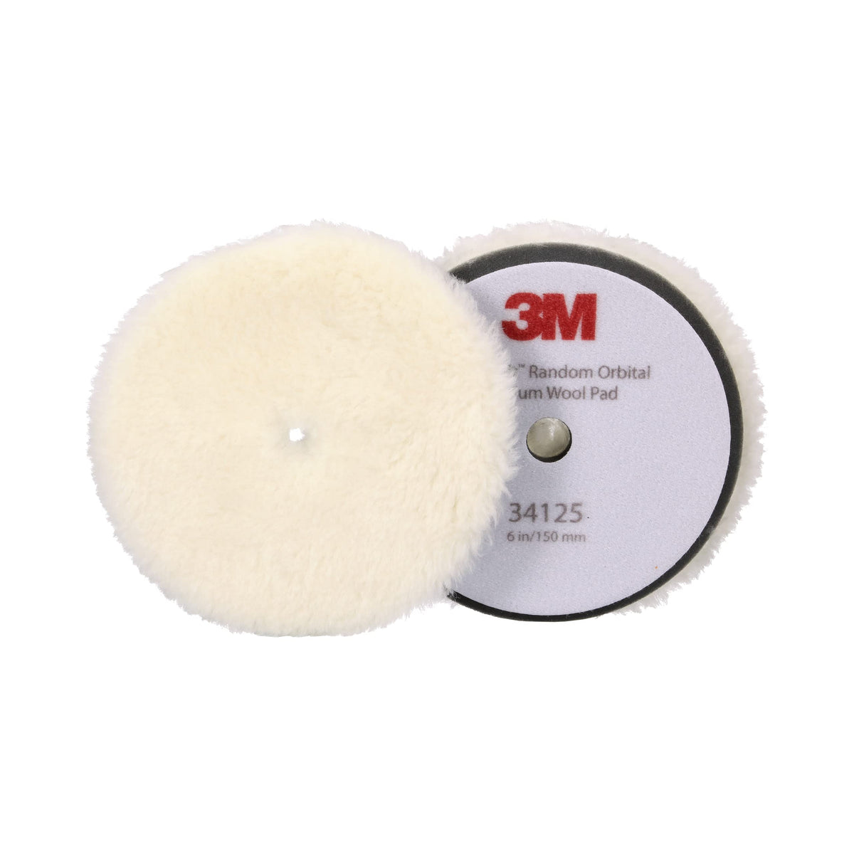 3M Perfect-It 6-inch white wool pad for orbital finishing on automotive paint