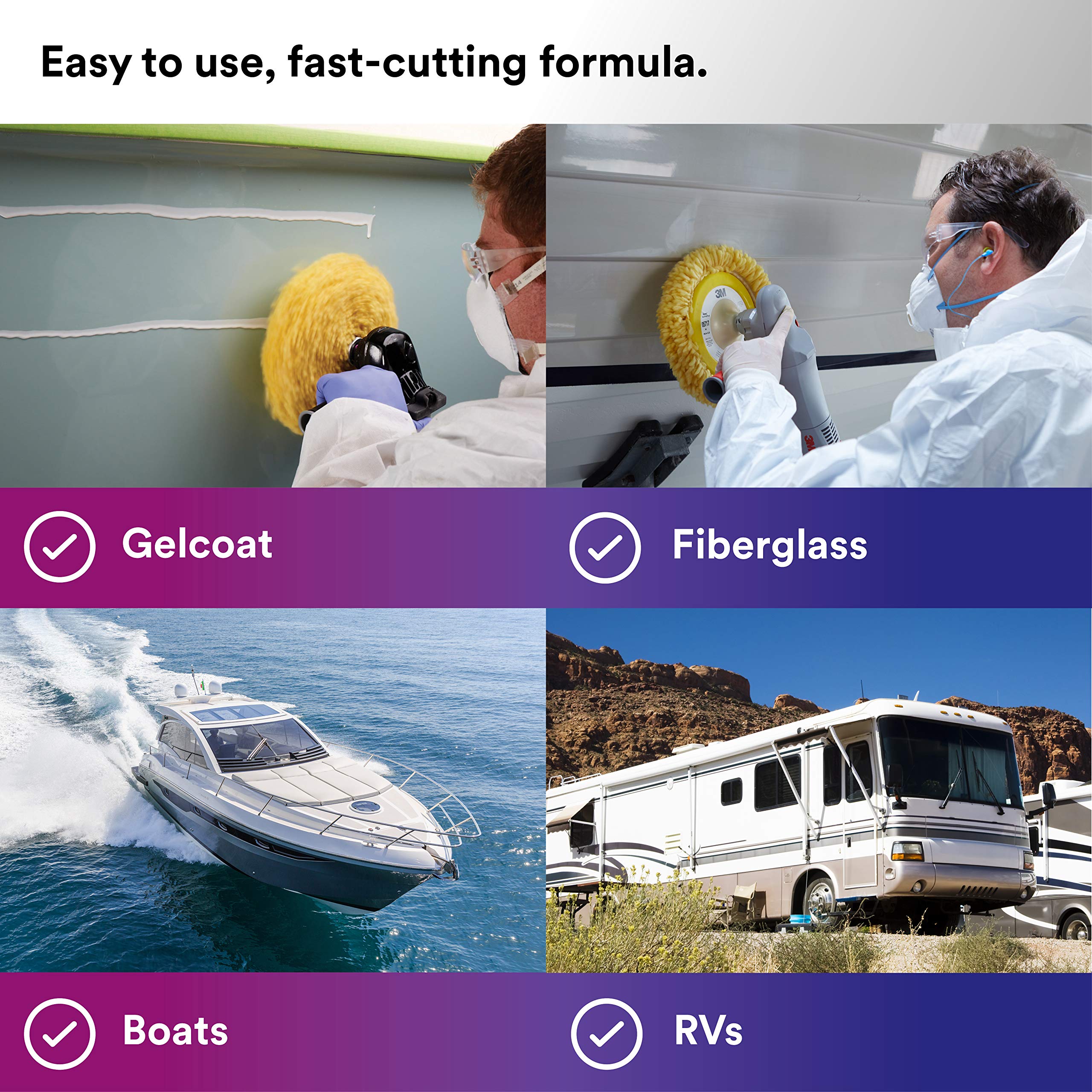 Waxed gelcoat surfaces display protective shine against wind and weather