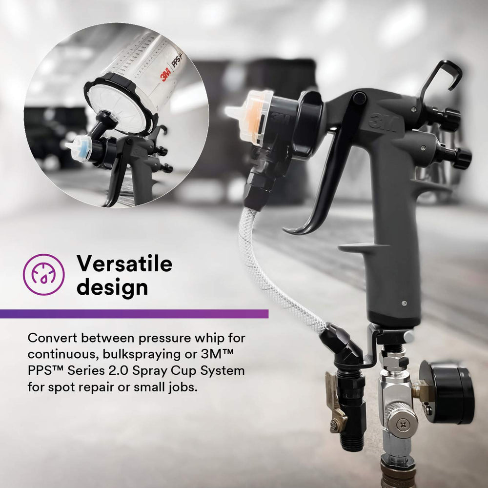 3M Performance Spray Gun featuring quick-change nozzle for fast setup.