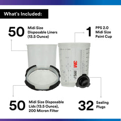 3M PPS 2.0 lid with locking collar reduces cross-threading and spills during spraying.