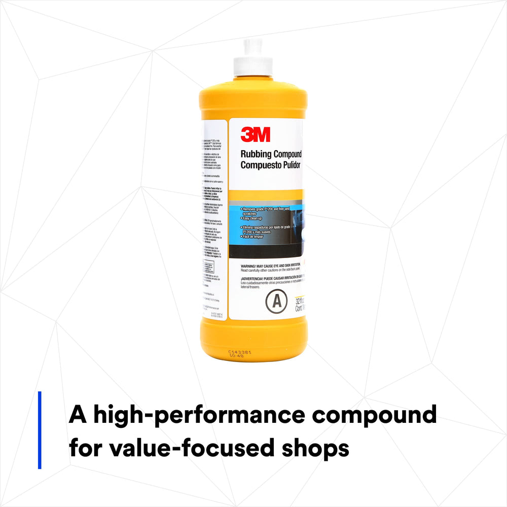 3M 05973 rubbing compound helps achieve a professional look after polishing.