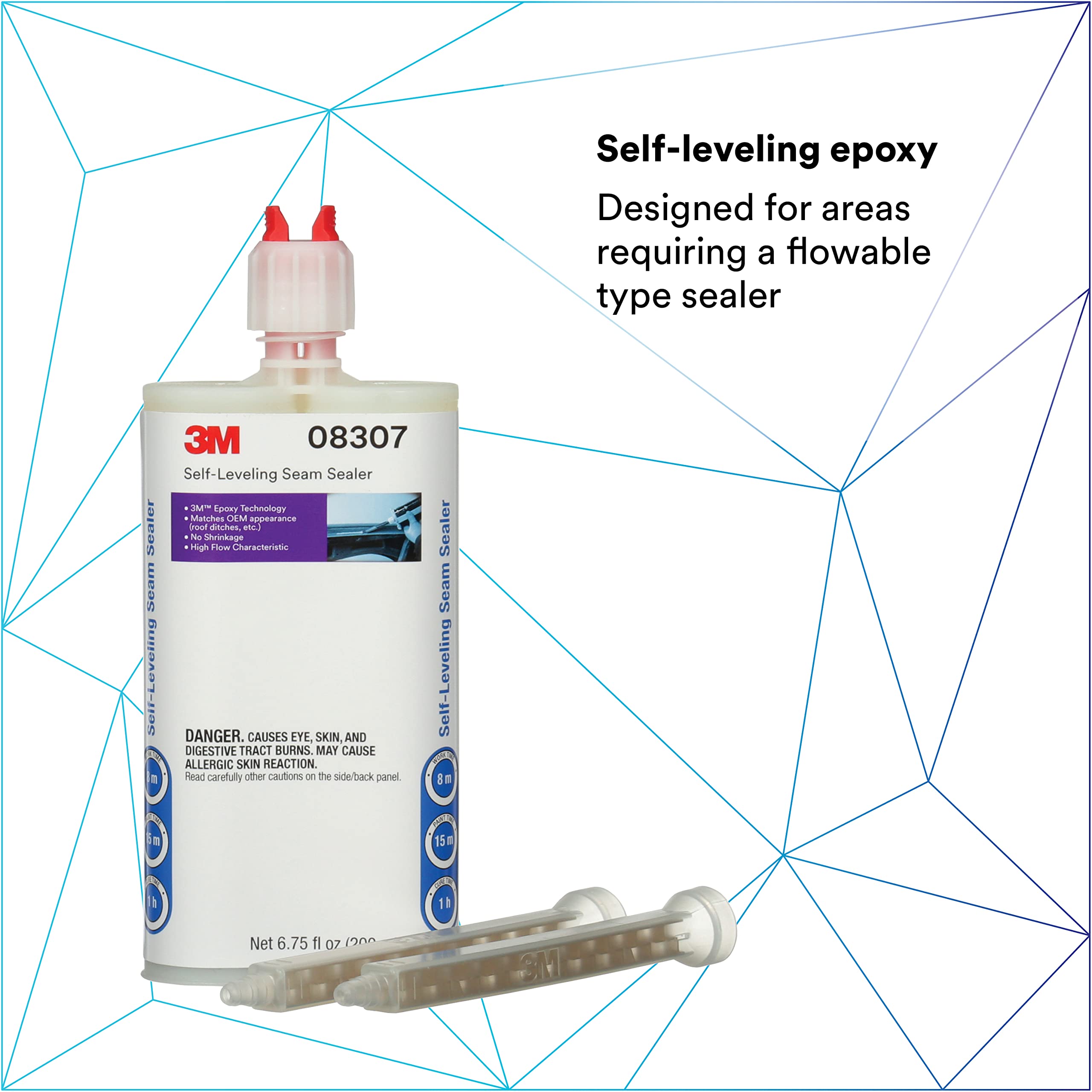 3M 08307 epoxy mixing and application in progress for quick sealing