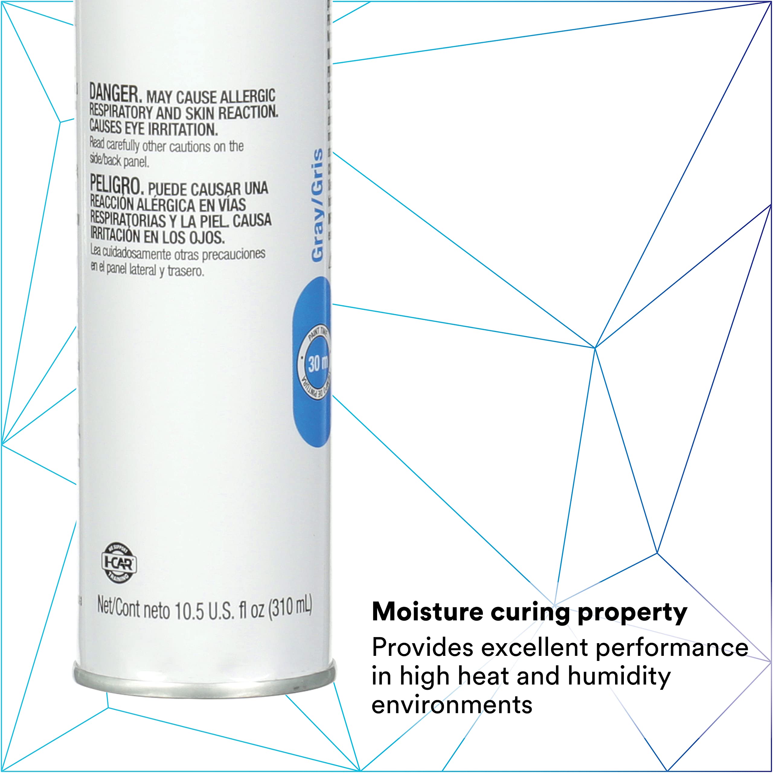 3M Urethane Sealer 08362 tack-free surface after application on metal.
