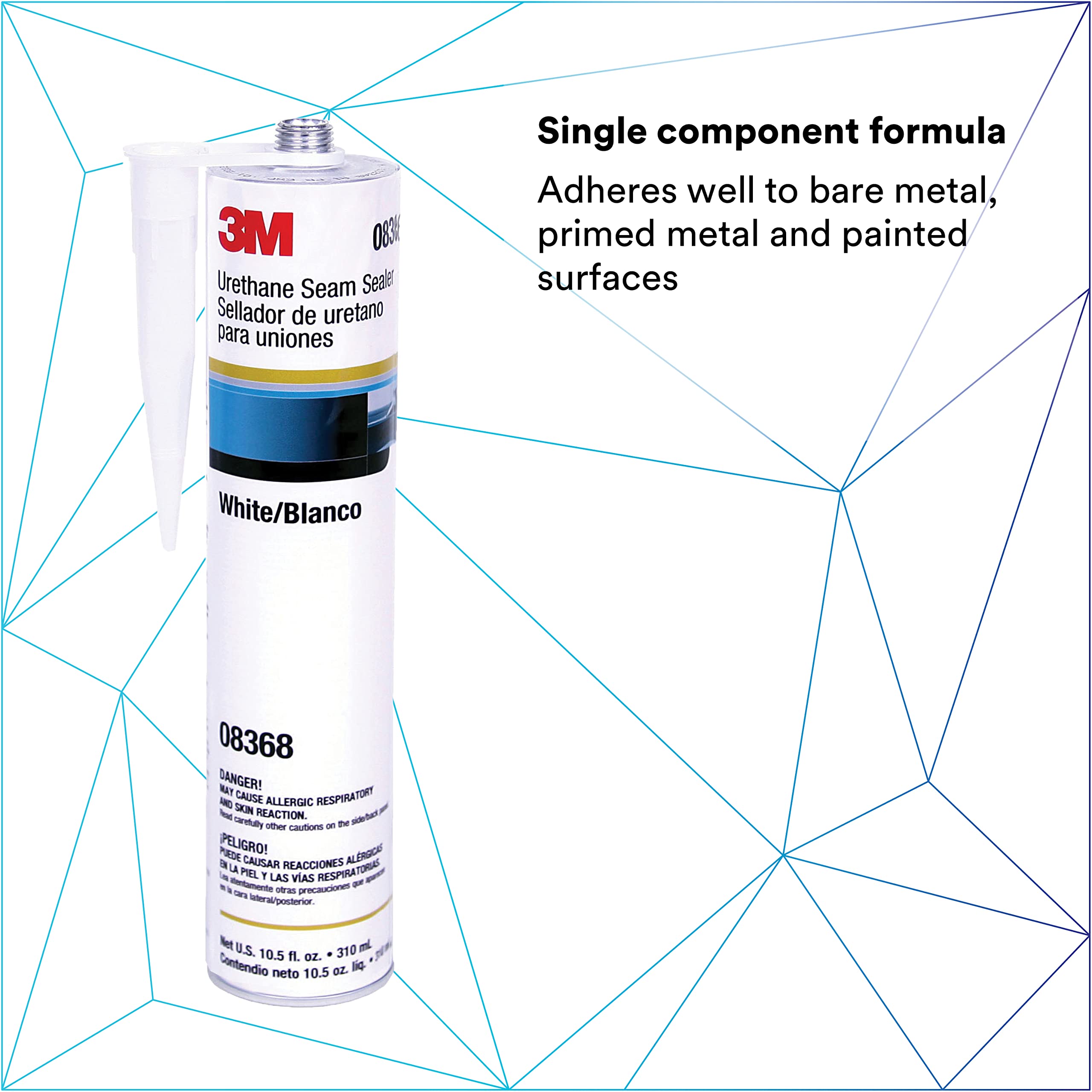 Close-up showing bonding to bare metal with 3M Urethane Seam Sealer 08368.