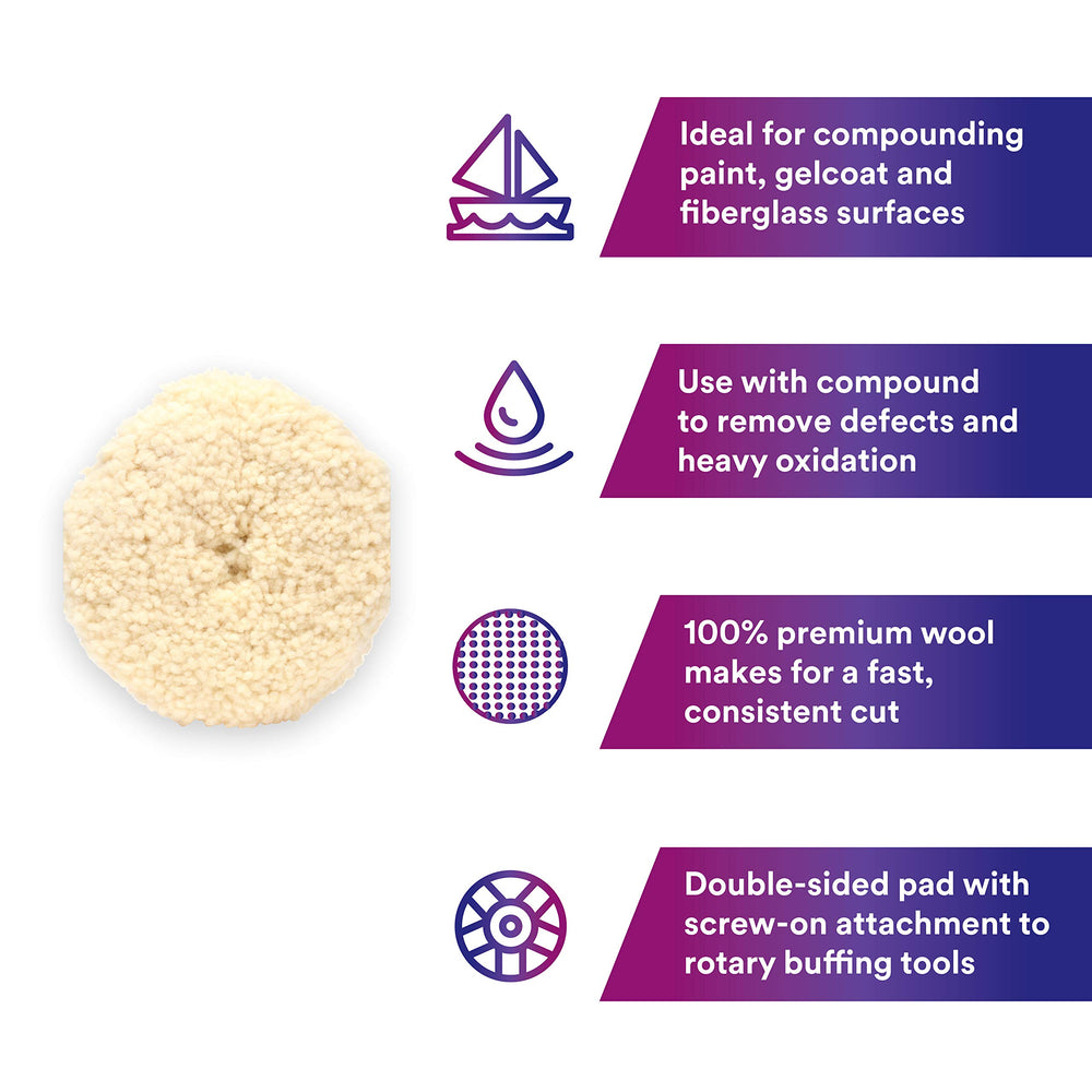 3M Wool Compounding Pad 9in in-action use on auto body for cutting.