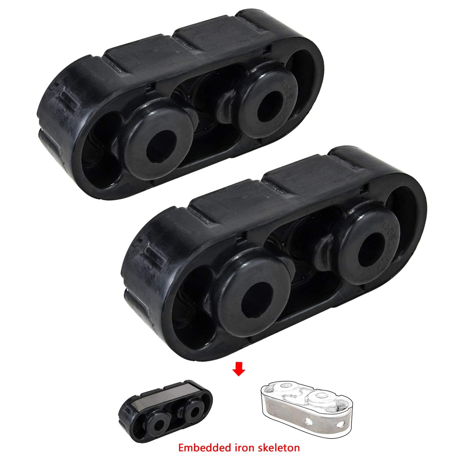 3mirrors exhaust hanger rubber and frame close-up demonstrates grip and damping
