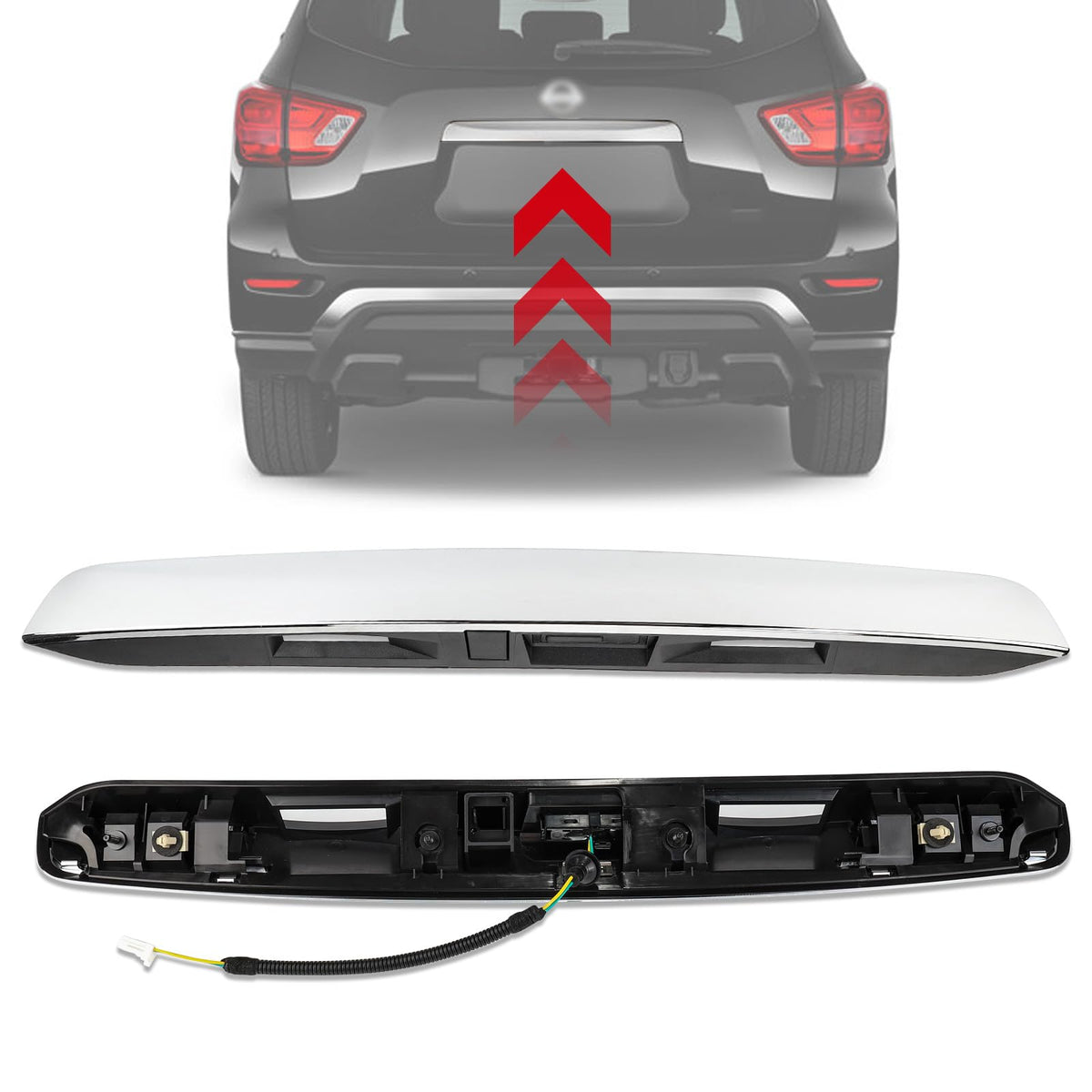 3mirrors rear-tailgate chrome-handle-garnish close-up shows premium finish