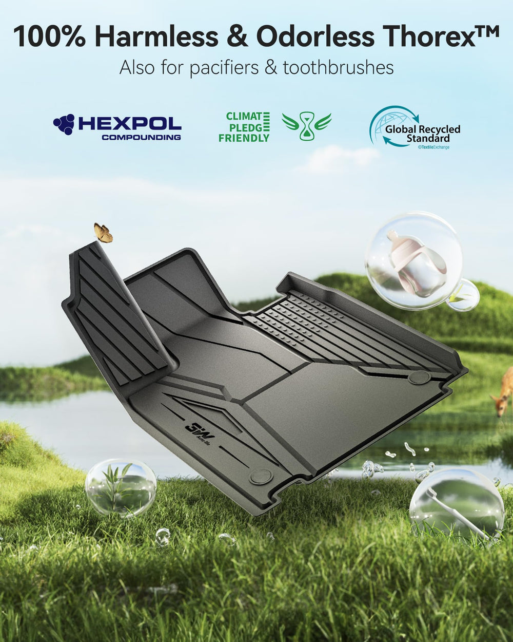 3W all-weather protection guards floors from rain, mud, and snow.