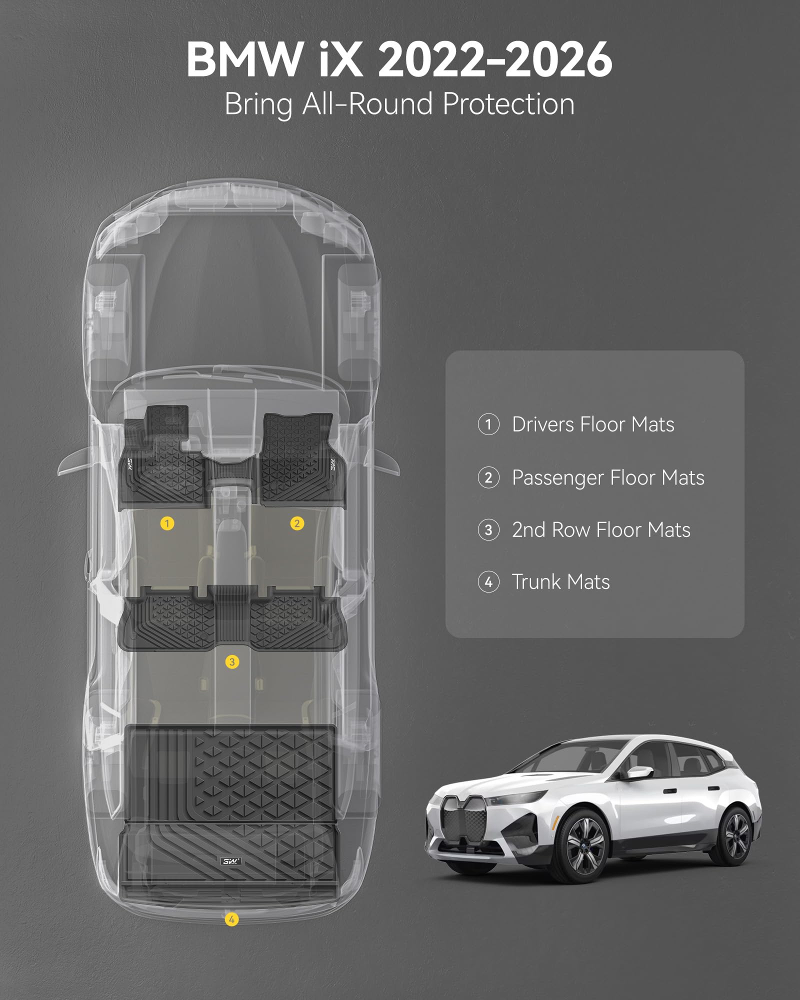 3W BMW iX cargo liner in the trunk protecting cargo area