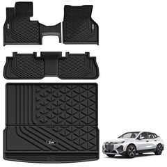 3W BMW iX front row floor mat with edge-to-edge protection for a clean cabin