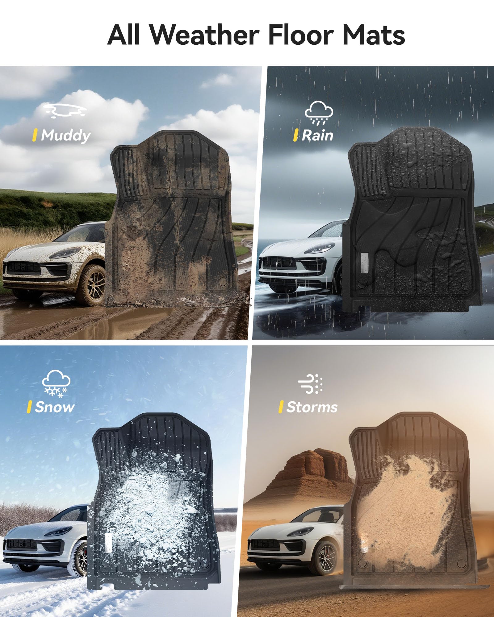 3W full set car mats for Cayenne delivering complete interior coverage