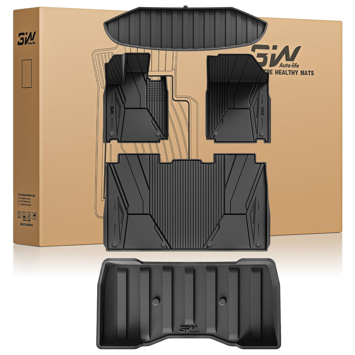 3W Cybertruck floor mats with precise fit and durable protection.