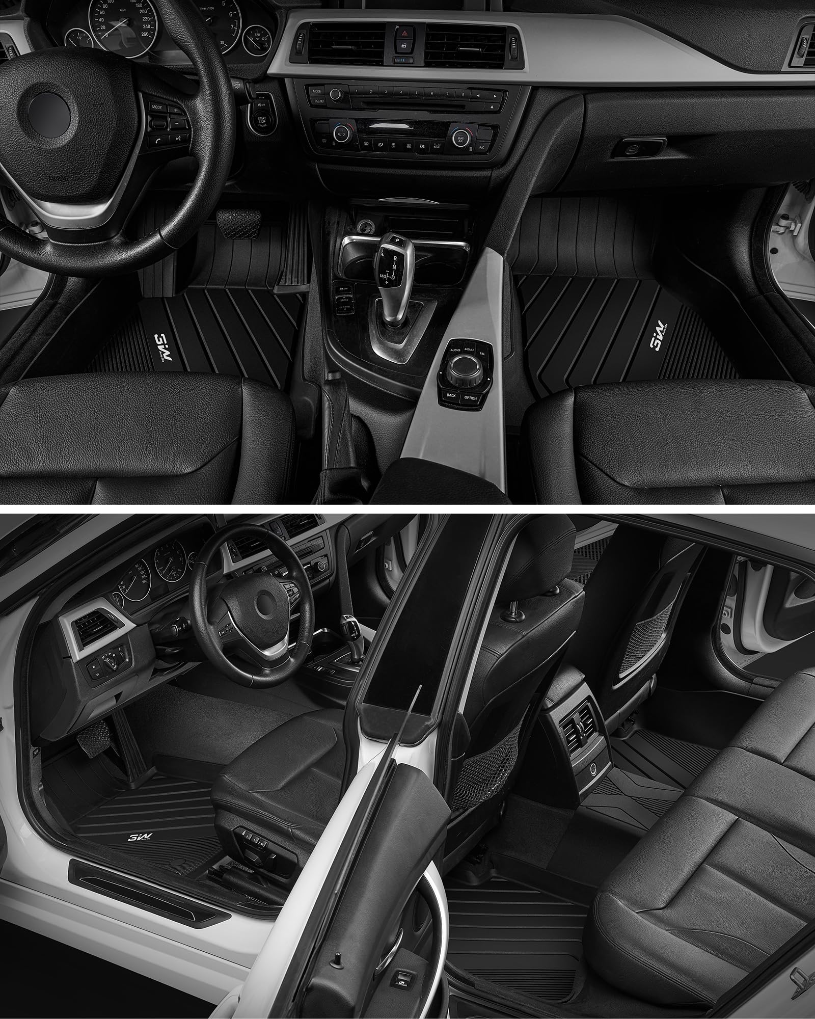 3W full set floor mats for BMW F30; complete cabin protection