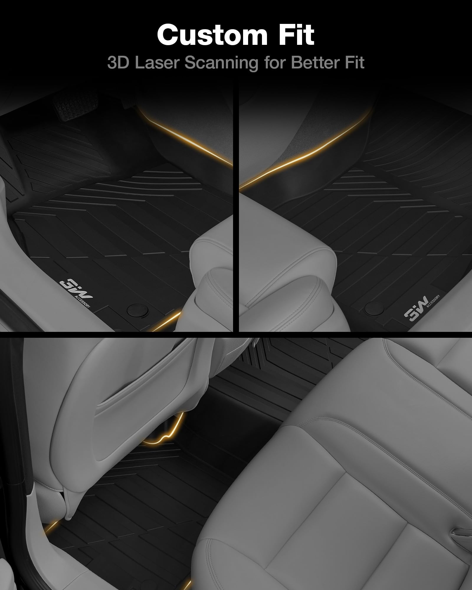 3W Cadillac XTS all-weather mats shield interior from rain, snow, mud