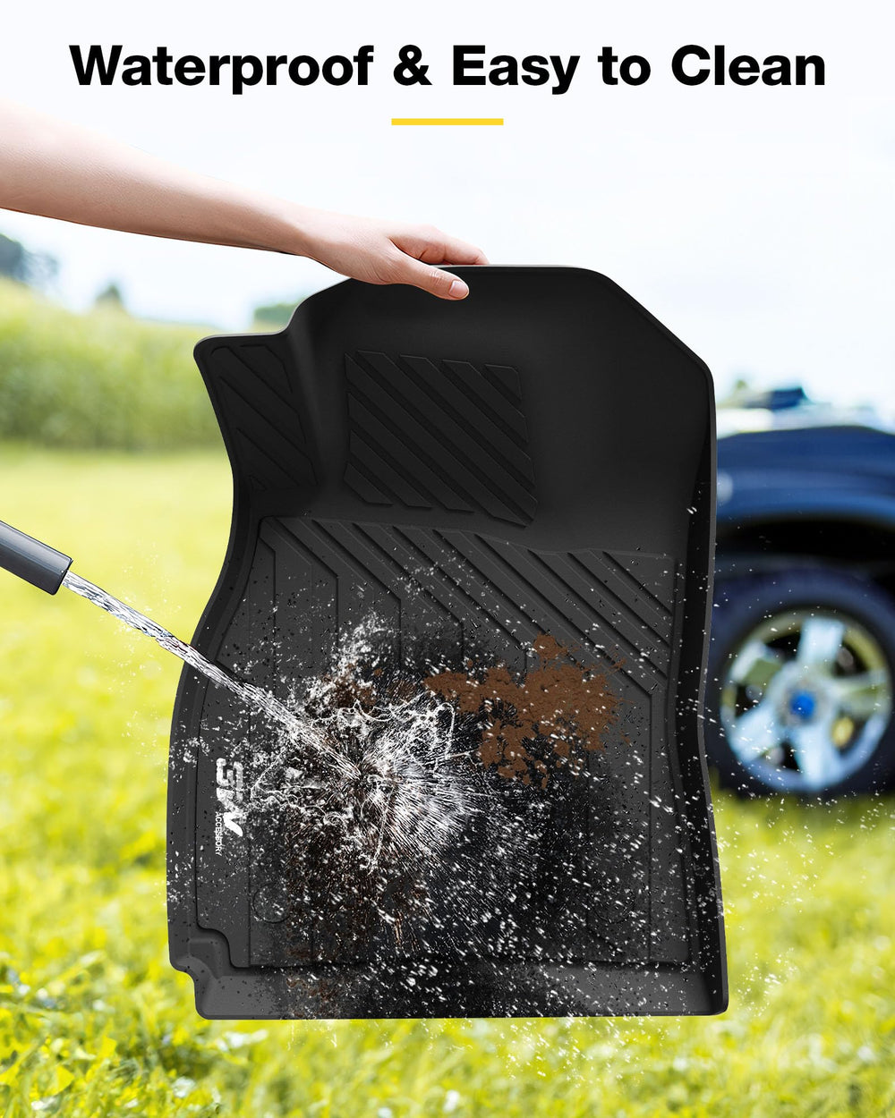 3W Cadillac XTS non-slip surface prevents mat movement while driving