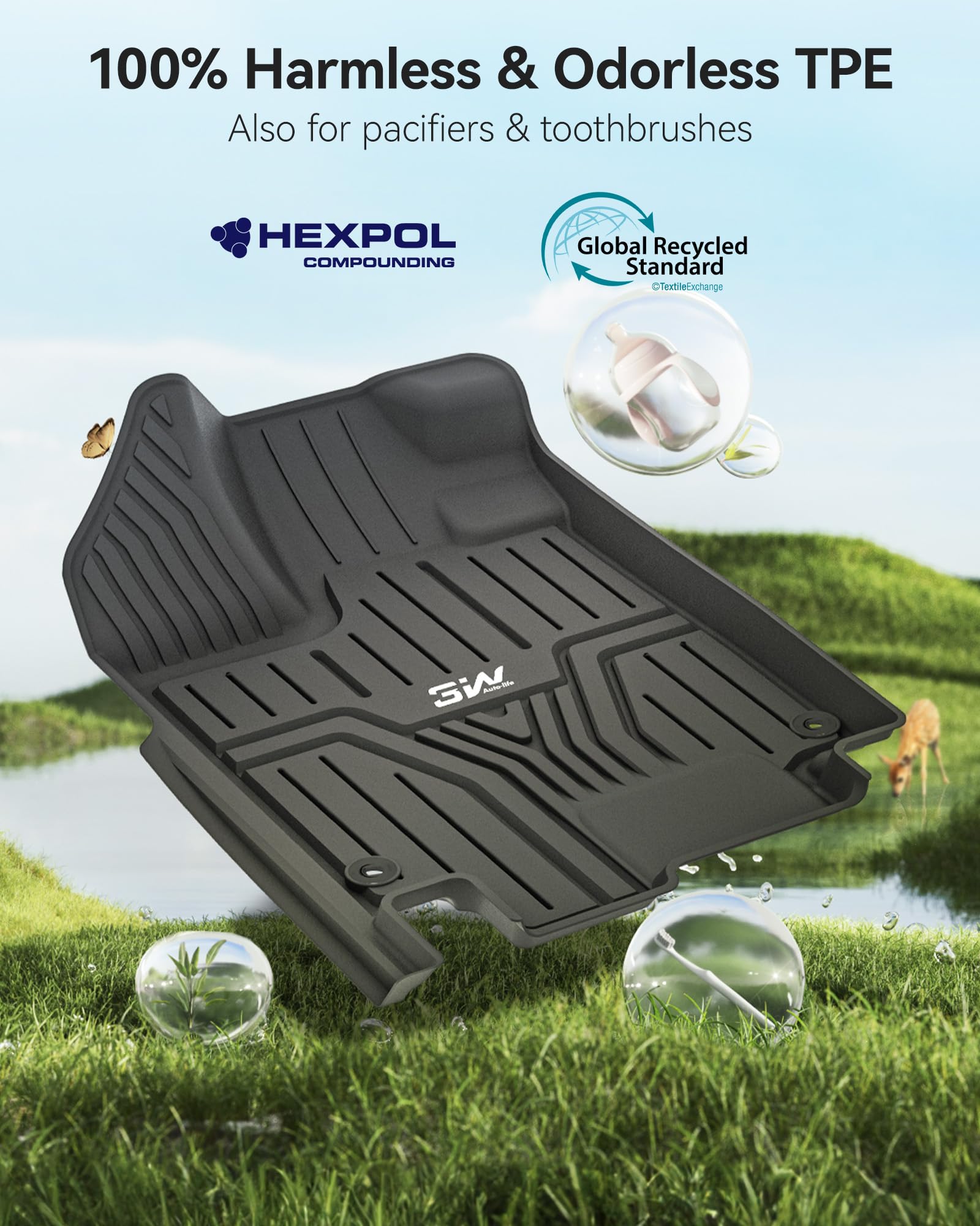 Edge-to-edge fit by 3W mats in Honda Odyssey interior
